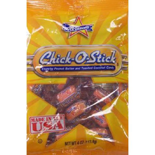 Atkinson Candy Chick-O-Stick Nugget Peg Bag 4 Ounce Size - 12 Per Case.