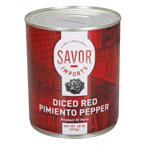 Pimiento Savor Diced Pimento Red Pepper 28 Ounce Size - 12 Per Case.