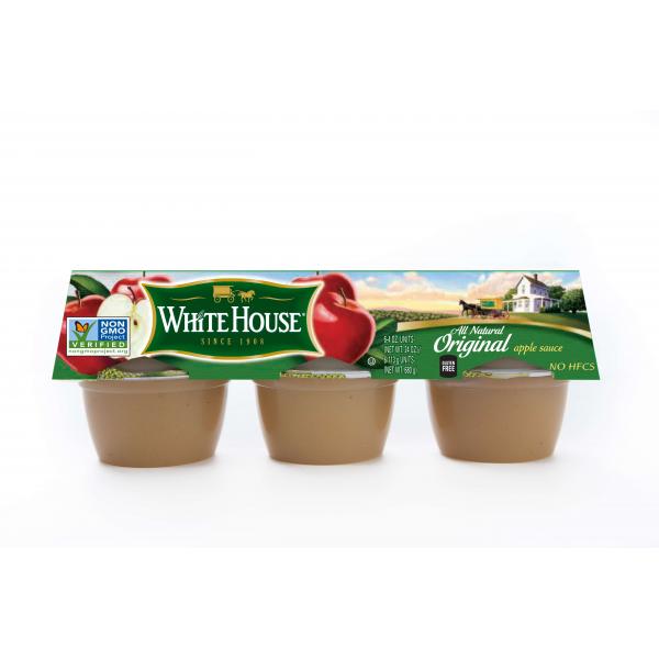 White House Regular Applesauce In Cups 4 Ounce Size - 72 Per Case.