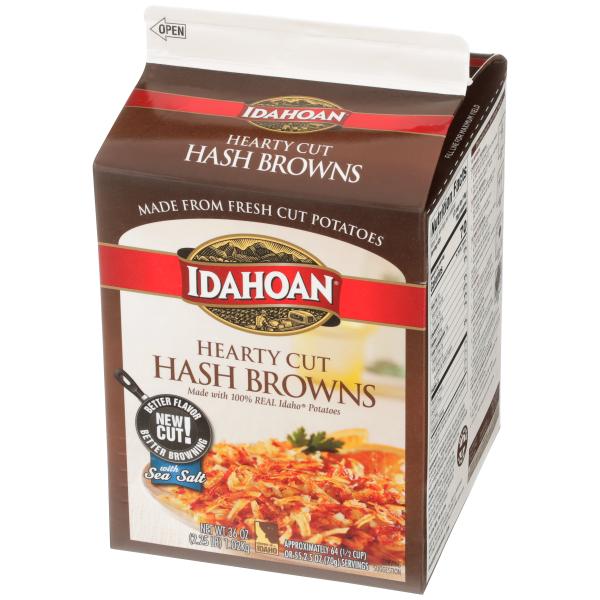 Idahoan® Shreds Hearty Cut Hash Browns Withsea Salt & Cracked Black Pepper 2.25 Pound Each - 6 Per Case.
