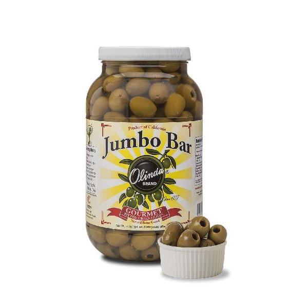 Jumbo California Queen Pitted Olive Pet Jars 1 Gallon - 4 Per Case.