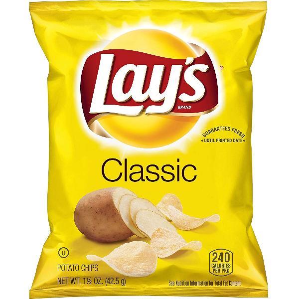 Lay's Classic Potato Chips 1.5 Ounce Size - 64 Per Case.