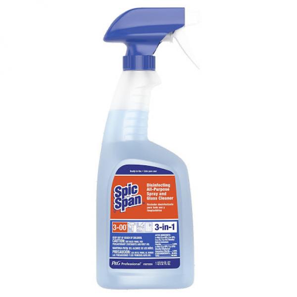 Spic & Span 3-In-1 Disinfecting All-Purpose Spray And Glass Cleaner 32 Ounce Bottle - 8 Per Case.