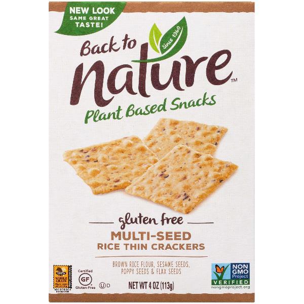 Gluten Free Multi Seed Rice Thins 4 Ounce Size - 12 Per Case.