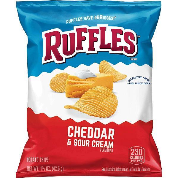 Ruffles Cheddar Sour Cream 1.5 Ounce Size - 64 Per Case.