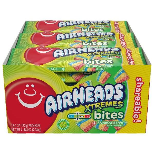 Airheads Xtremes Bites King Size 4 Ounce Size - 144 Per Case.