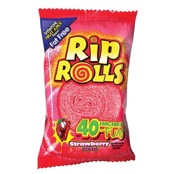 Rip Rolls Strawberry Goods Display Carton 1.4 Ounce Size - 288 Per Case.