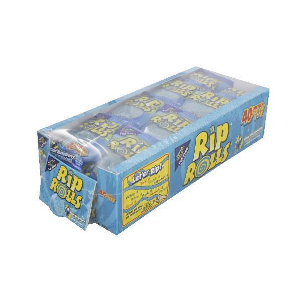 Rip Rolls Blue Raspberry Goods Display Carton 1.4 Ounce Size - 288 Per Case.