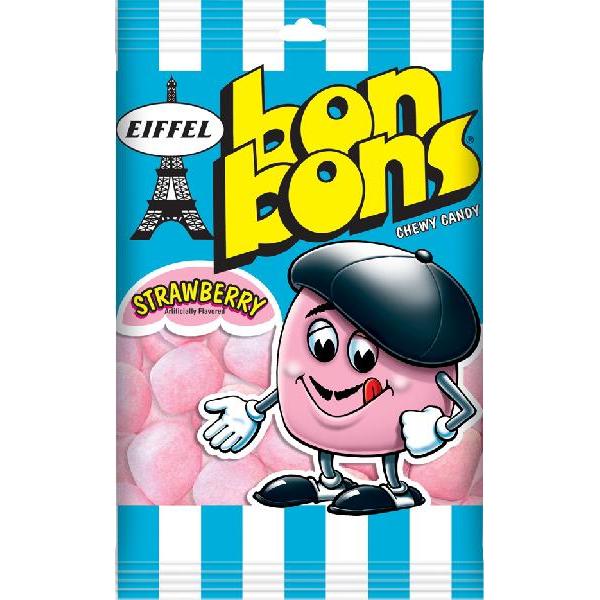Eiffel Bonbons Chewy Candy Strawberrypeg Bag 4 Ounce Size - 12 Per Case.