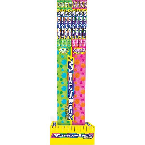 The Yardstick Sour Bubble Gum Powerwing Floor Display, 96 Count, 1 Per Case