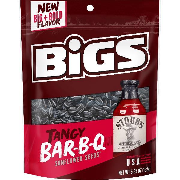 Bigs Stubb's Bar B Que Sunflower Seeds Ketofriendly Snack Bag 5.35 Ounce Size - 12 Per Case.