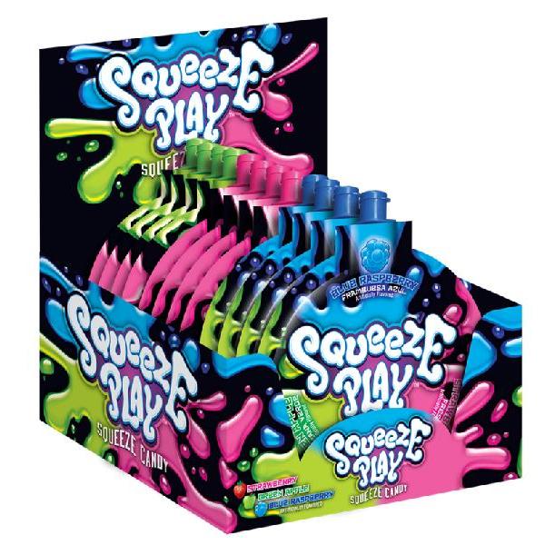 Squeeze Play Squeeze Candy Display Carton 2.1 Ounce Size - 72 Per Case.