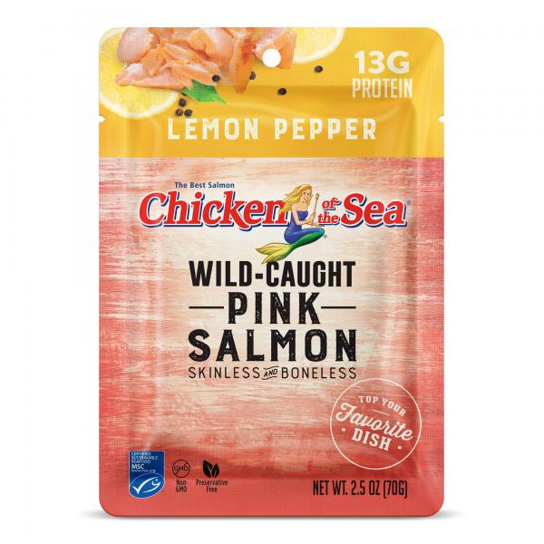 Chicken Of The Sea Skinlessboneless Pink Salmon In Lemon Pepper Pouch 2.5 Ounce Size - 12 Per Case.