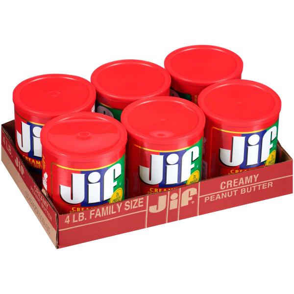 Jif Creamy Peanut Butter 4 Pound Each - 6 Per Case.