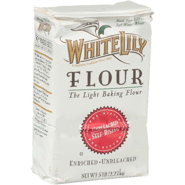 White Lily Unbleached Self Rising Flour 5 Pound Each - 8 Per Case.
