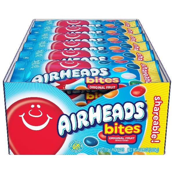 Airheads Bites King Size Fruit 4 Ounce Size - 144 Per Case.