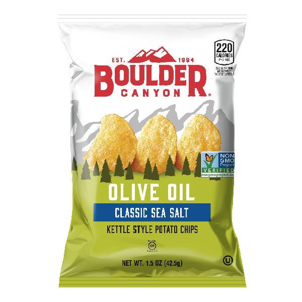 Boulder Canyon Olive Oil Sea Salt Kettle Chip 1.5 Ounce Size - 55 Per Case.
