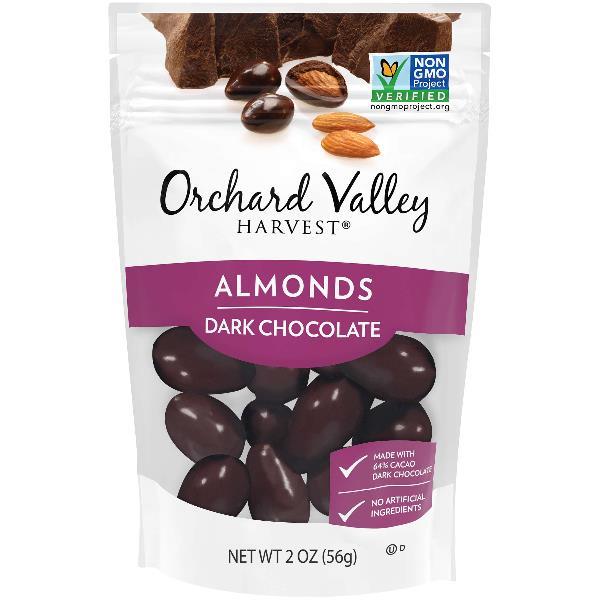 Of Orchard Valley Harvest Dark Chocolate Almonds 2 Ounce Size - 14 Per Case.