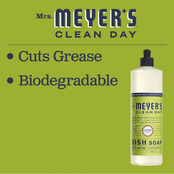 Mrs Meyers Clean Day Liquid Dish Soap Lemon Verbena 16 Fluid Ounce - 6 Per Case.