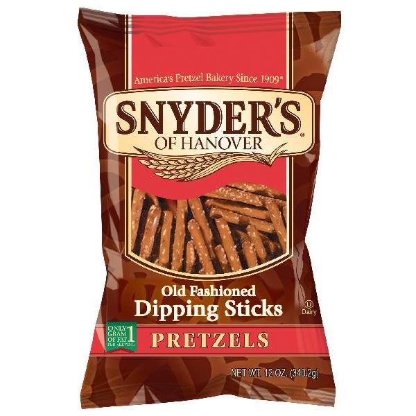 Snyder's Of Hanover Pretzel Dipping Sticks Bag 12 Ounce Size - 12 Per Case.