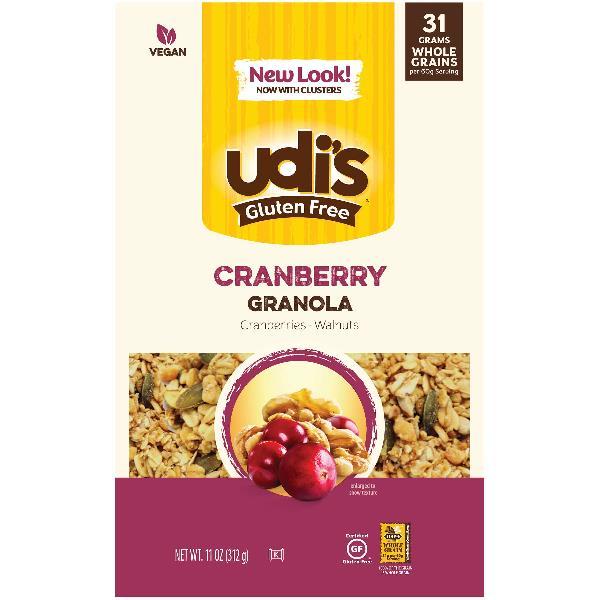 Udi's Gluten Free Cranberry Granola 11 Ounce Size - 6 Per Case.