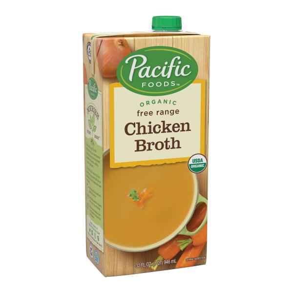 Pacific Foods Organic Free Range Chicken Broth 32 Fluid Ounce - 12 Per Case.