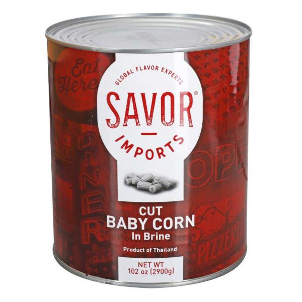 Savor Imports Cut Baby Corn 10 Cans - 6 Per Case.