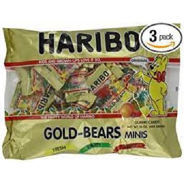 Haribo Confectionery Gold Bears Minis 16 Ounce Size - 12 Per Case.