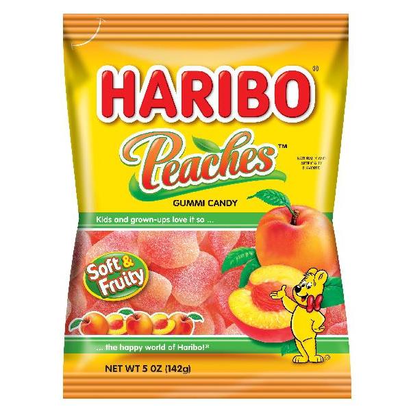 Haribo Confectionery Peaches 5 Ounce Size - 12 Per Case.
