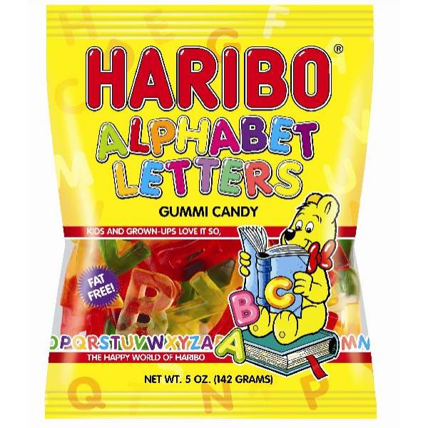 Haribo Confectionery Alphabet Letters 5 Ounce Size - 12 Per Case.