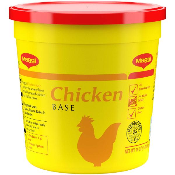 Maggi Chicken Base (No Added Msg) Gluten Free 1 Pound Each - 6 Per Case.