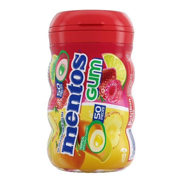 Mentos Sf Gum Curvy Bottle Mixed Fruit 50 Piece - 36 Per Case.
