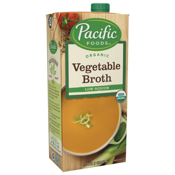 Pacific Foods Organic Vegetable Broth Low Sodium 32 Fluid Ounce - 12 Per Case.