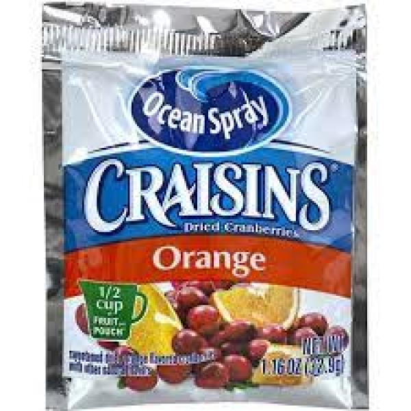 Craisins® Orange Non-Fat 1.16 Ounce Size - 200 Per Case.