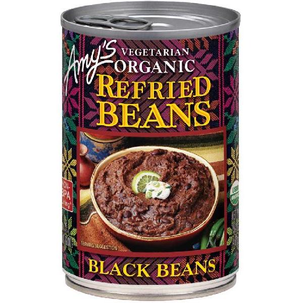 Refried Black Beans Organic 15.4 Ounce Size - 12 Per Case.