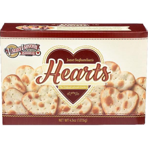 Lahvosh Crackerbread Hearts Original 4.5 Ounce Size - 12 Per Case.
