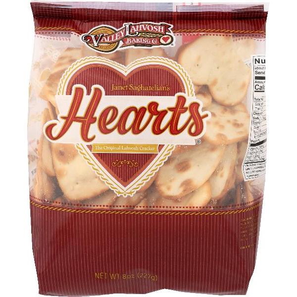 Lahvosh Crackerbread Hearts Original Delibags 8 Ounce Size - 12 Per Case.