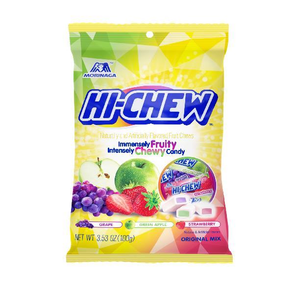 ClipsHi Chew Original Mix Peg Bag Clip Strip 3.53 Ounce Size - 12 Per Case.
