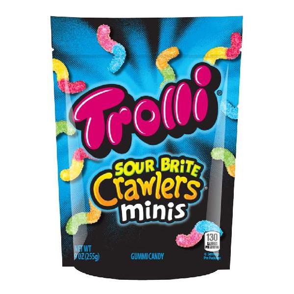 Trolli Sour Brite Crawlers Gummy Candy 9 Ounce Size - 6 Per Case.