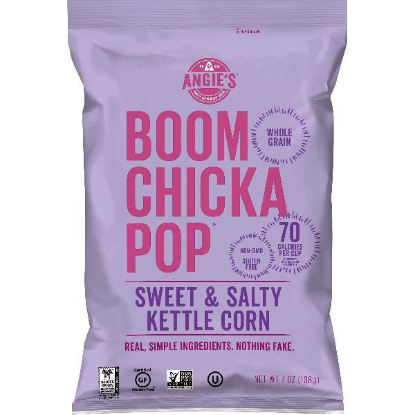 Angie's Boomchickapop Sweet & Salty Kettle Corn Popcorn 7 Ounce Size - 12 Per Case.