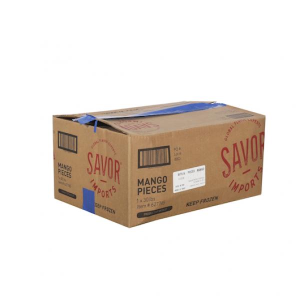 Savor Imports Mango Pieces Individual Quickfrozen 30 Pound Each - 1 Per Case.