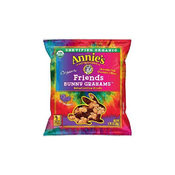 Annie's Honey, Chocolate And Chocolate Chip Friends Bunny Grahams Crackers 1.25 Ounce Size - 100 Per Case.