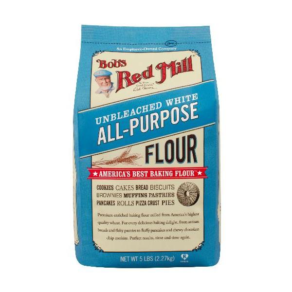 Bob's Red Mill Unbleached White All Purpose Flour 5 Pound Each - 4 Per Case.