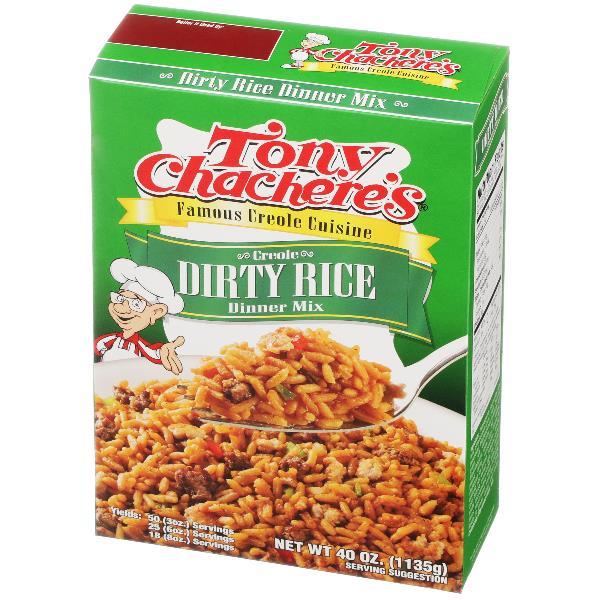 Tony Chachere's Creole Dirty Rice Mix 40 Ounce Size - 8 Per Case.