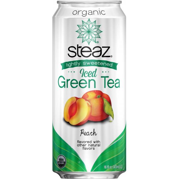 Steaz Organic Iced Tea Peach 16 Fluid Ounce - 12 Per Case.