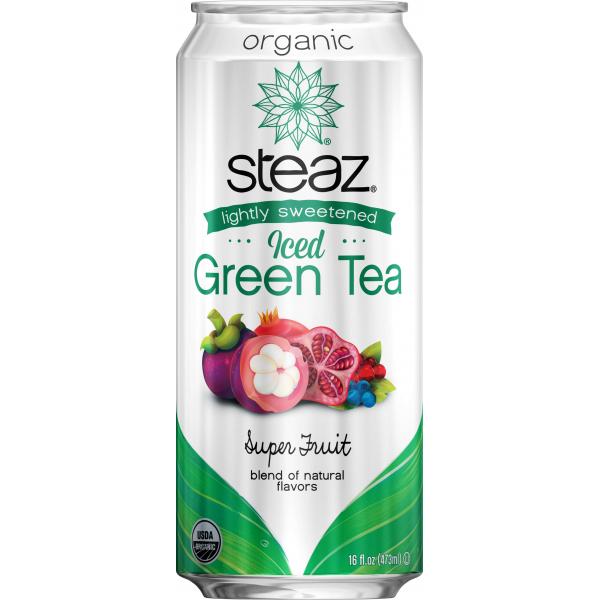 Steaz Organic Iced Tea Super Fruit 16 Fluid Ounce - 12 Per Case.