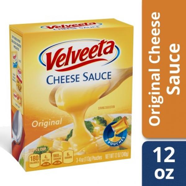 Velveeta Processed Cheese Sauce Pouch Original, 12 Ounce Size - 8 Per Case.