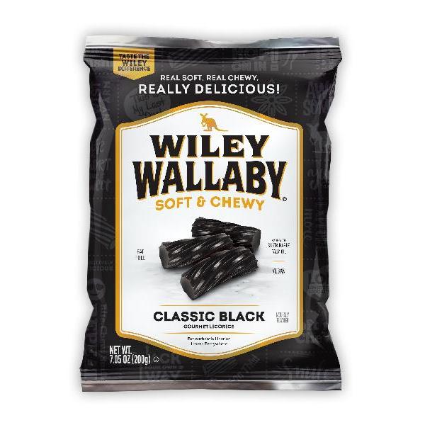 Wiley Wallaby Black Aussie Liquorice 7.05 Ounce Size - 12 Per Case.