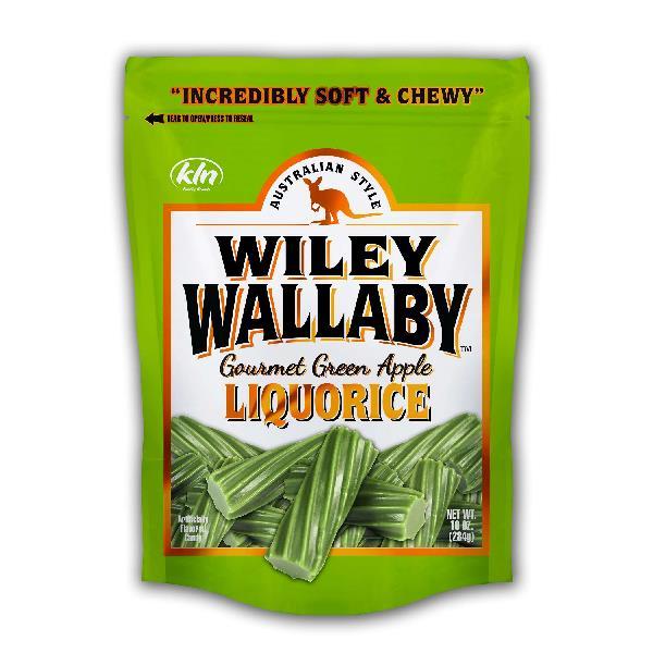 Wiley Wallaby Green Apple Liquorice 10 Ounce Size - 10 Per Case.