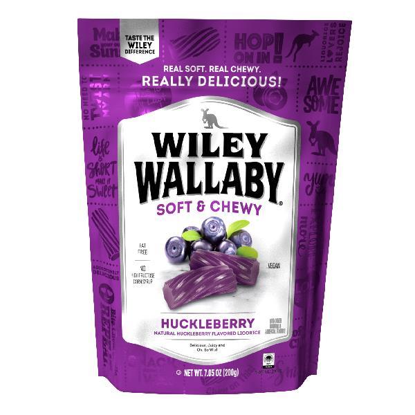 Wiley Wallaby Huckleberry Liquorice 7.05 Ounce Size - 12 Per Case.